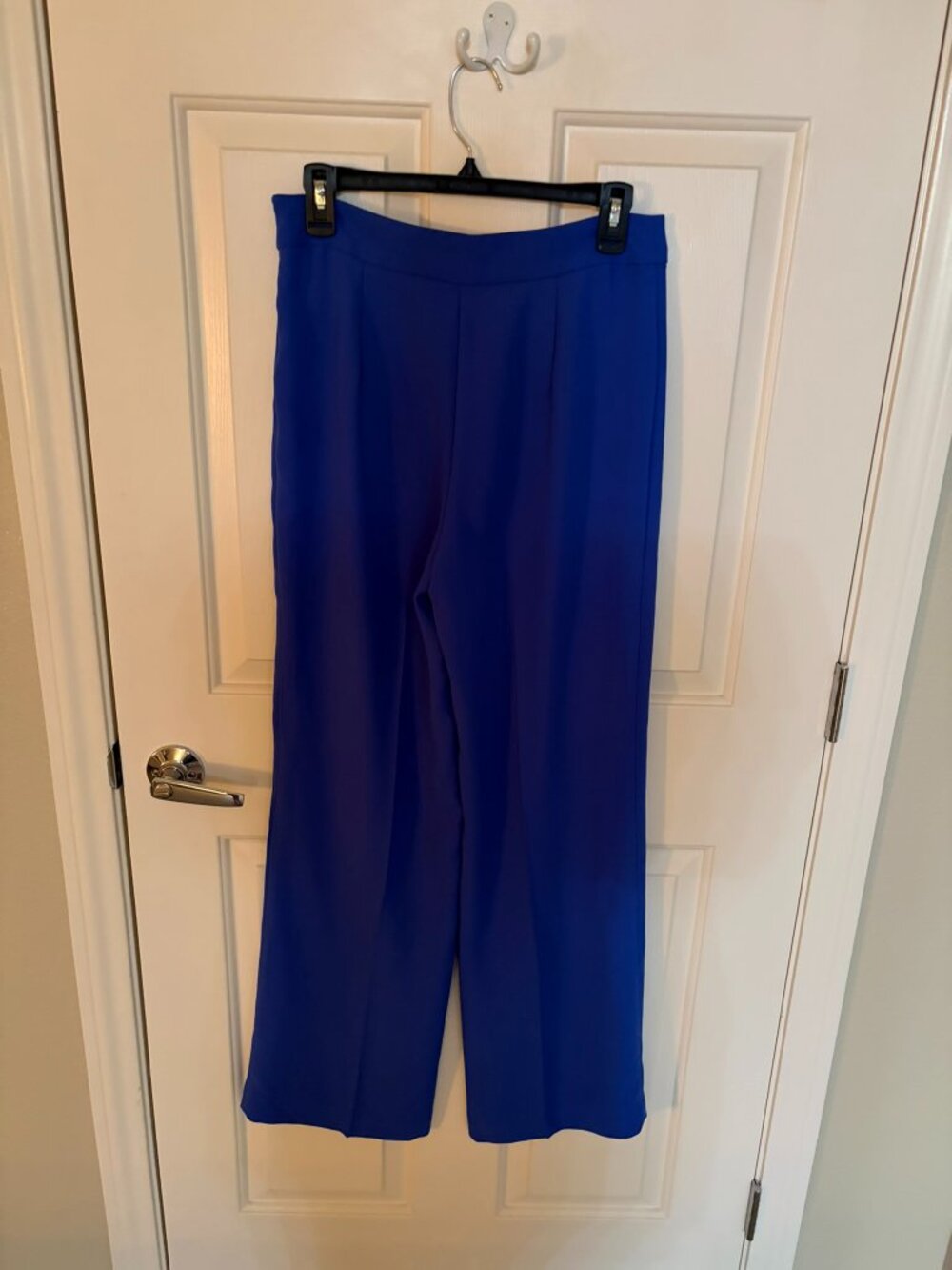 Ann Taylor Cobalt Blue Wide Leg Trousers High Rise Side Zip Size 2